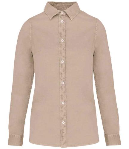 Native Spirit Ladies Washed Long Sleeve Shirt - WLI - M
